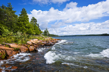 rocky shore in georgian bay