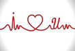 I Love You Concept electro cardio gram with I, U and heart