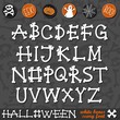 halloween straszna czcionka z kości drukowane litery