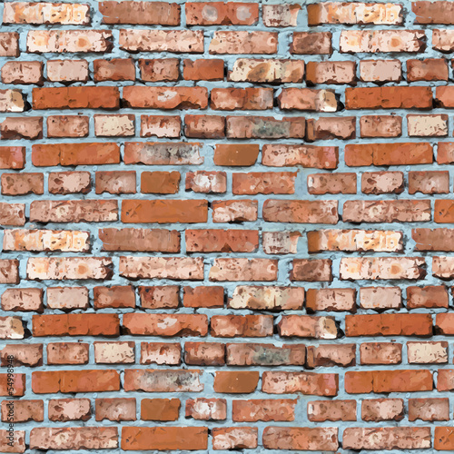 Naklejka - mata magnetyczna na lodówkę red brick wall vector background