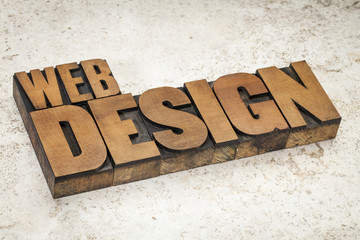 Canvas Print - web design in wood type