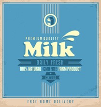 Daily Fresh Natural Milk  Retro Poster Design