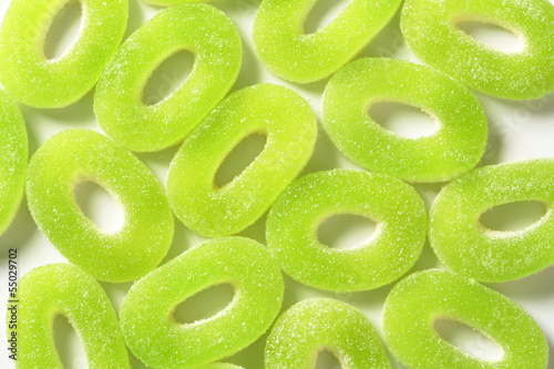 Nowoczesny obraz na płótnie Sour gummy apple rings