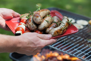 Wall Mural - Plate with sausages