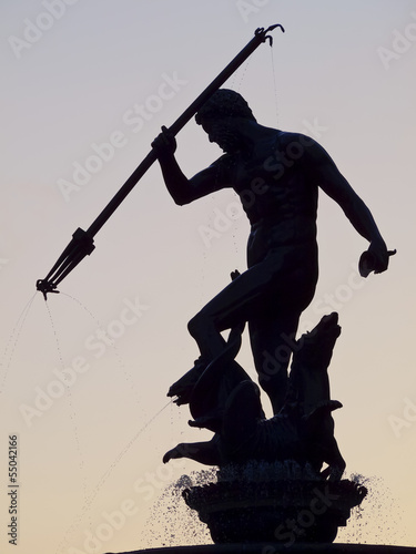 Naklejka na szybę Neptune Fountain in Gdansk, Poland