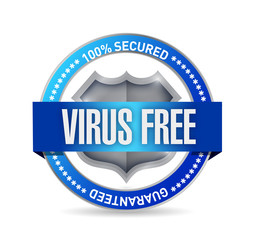 virus free seal or shield illustration design