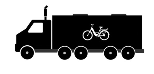 Canvas Print - Vélo de ville en livraison dans un camion