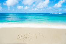 Number 2014 On The Sand - Holiday Concept