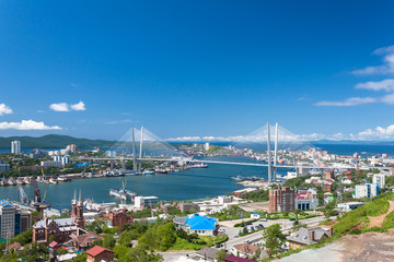 Fototapete - Vladivostok cityscape daylight view.