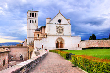 View of the Basilica of St Francis, Assisi, Italy