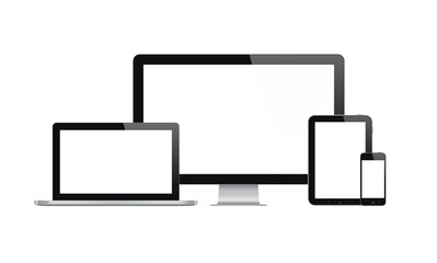 Poster - modern computer and mobile devices