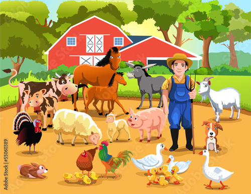 Obraz w ramie farm animals