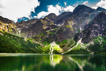 Wall Mural - rocky mountains in summer and blue sky