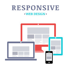 Wall Mural - responsive web design on different devices