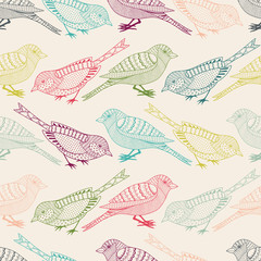 Sticker - Seamless pattern with birds