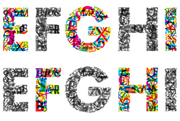 Poster - Colorful letters of alphabet. EPS10
