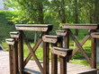 A wooden bridge in the park