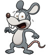 Vector illustration of Cartoon rat scared