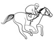 Tribal Pferd mit Jockey reitend