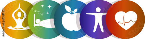 Fotografía Health care icons, rainbow color
