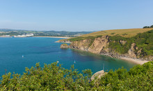 View From Polkerris Cornwall England To Par Beach