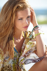 Poster - Beautiful summer girl on beach