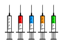 Medical Syringes On White Background
