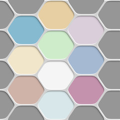 Poster - colored honeycomb pattern background