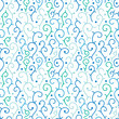 Vector blue abstract swirls seamless pattern background with