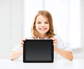 Poster - girl with tablet pc at school