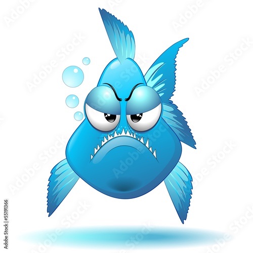 Grumpy Fish Cartoon-Pesce Buffo Imbronciato