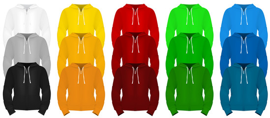 Canvas Print - Plain long sleeve hooded sweatshirt template.