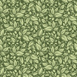 Seamless floral green pattern. Vector illustration.