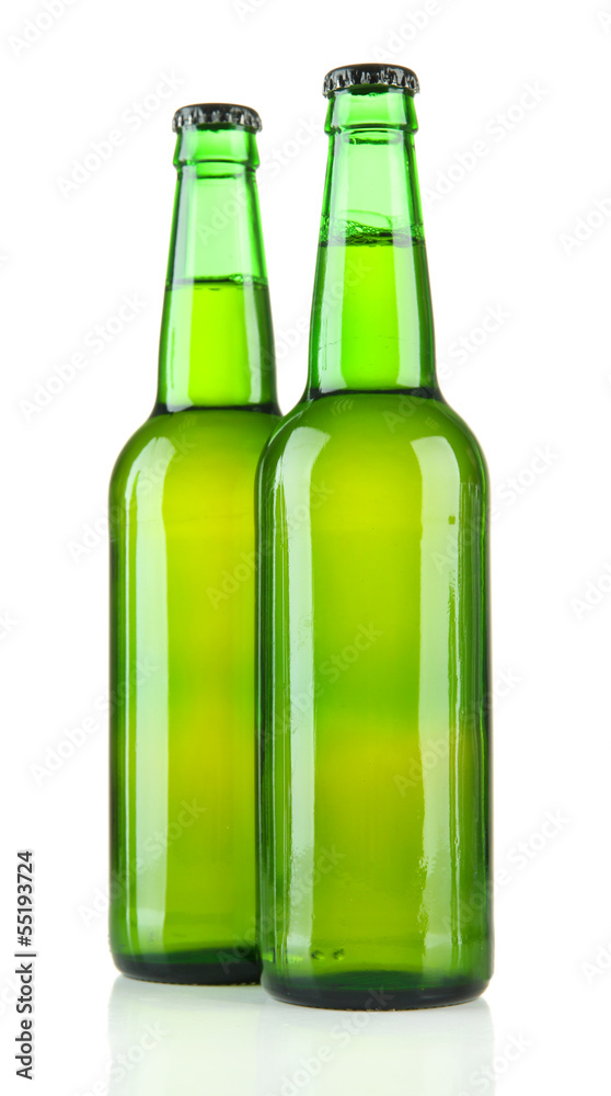 Bottles of beer isolated on white