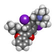 © molekuul.be - Amiodarone antiarrhythmic drug, chemical structure.