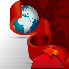Fototapete - Abstract vector background with globe and continents