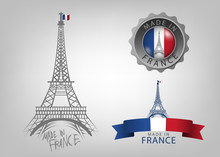 Eiffel Tower, French Flag