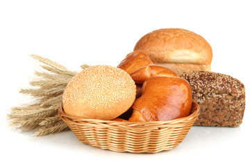 Canvas Print - Variety of bread isolated on white