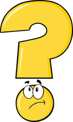 Yellow Question Mark Cartoon Character Thinking