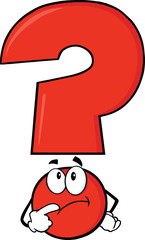 Red Question Mark Character Thinking