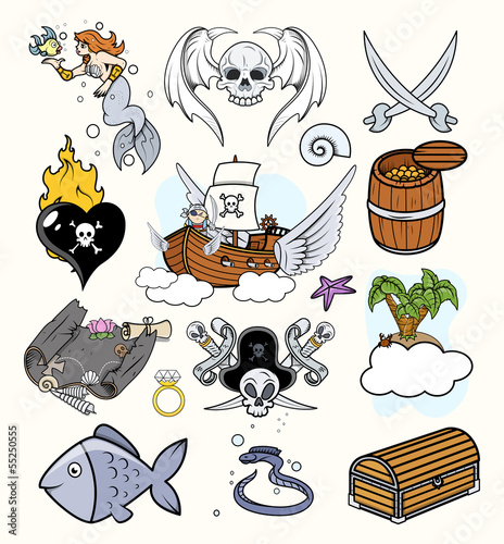 Naklejka dekoracyjna Pirates Vectors Set