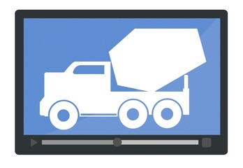 Canvas Print - Camion bétonnière ou toupie dans un lecteur vidéo