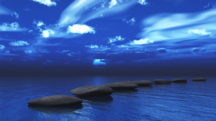 Wall Mural - stepping stones across the ocean