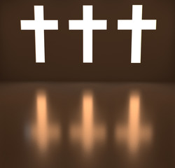 Three crosses