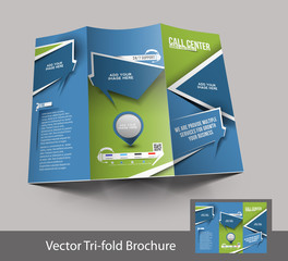Sticker - vector call center brochure design template