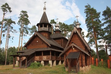 Wooden Trinity Church in the village of Talitsy. Russia