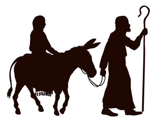 Mary and Joseph silhouettes