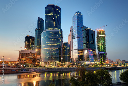 Moscow-city (Moscow International Business Center) at night Poster