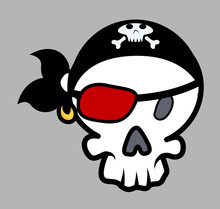 Pirate Eye Patched Skull