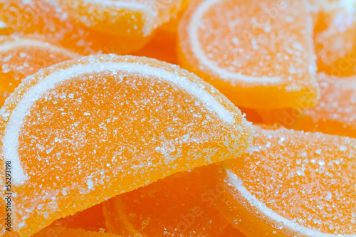 Fototapeta na wymiar Marmalade in the form of orange slices